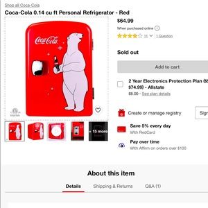 Coke a Cola Mini Fridge - Red